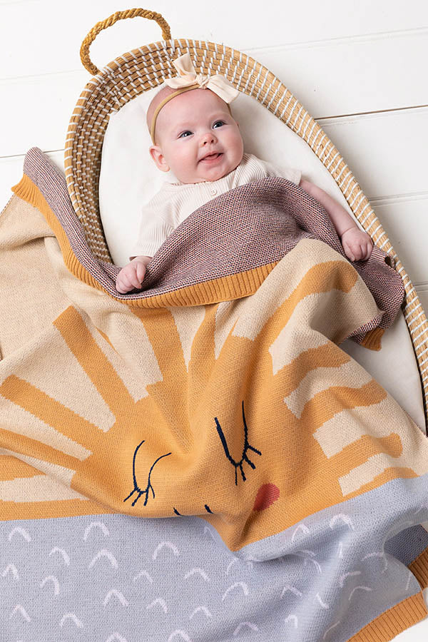 Sunshine Baby Blanket - Sky/Natural