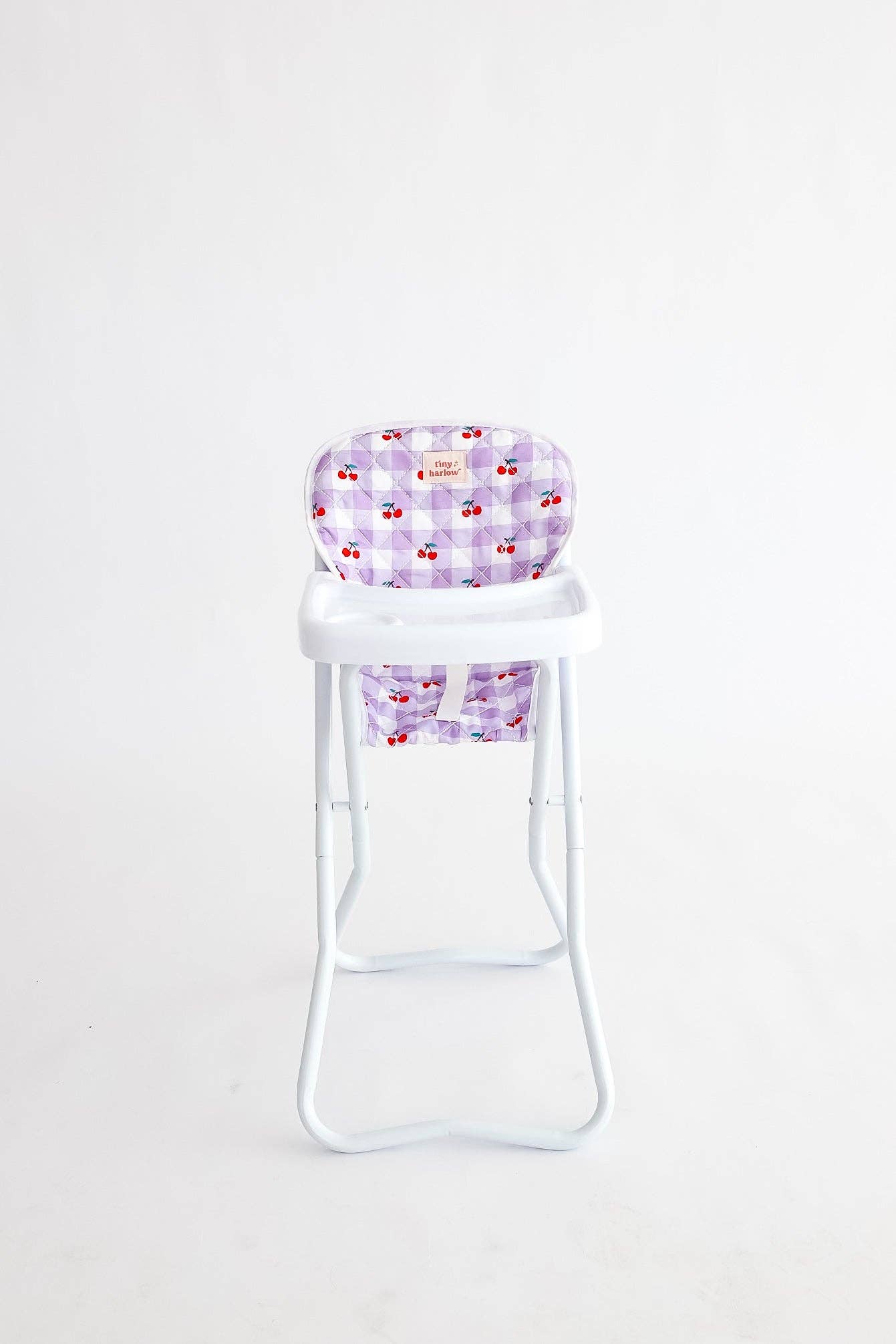 Tiny Harlow Doll Highchair - Cherry Gingham