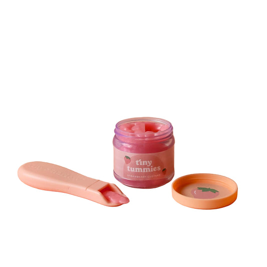 Tiny Tummies Strawberry Custard Food jar and spoon set
