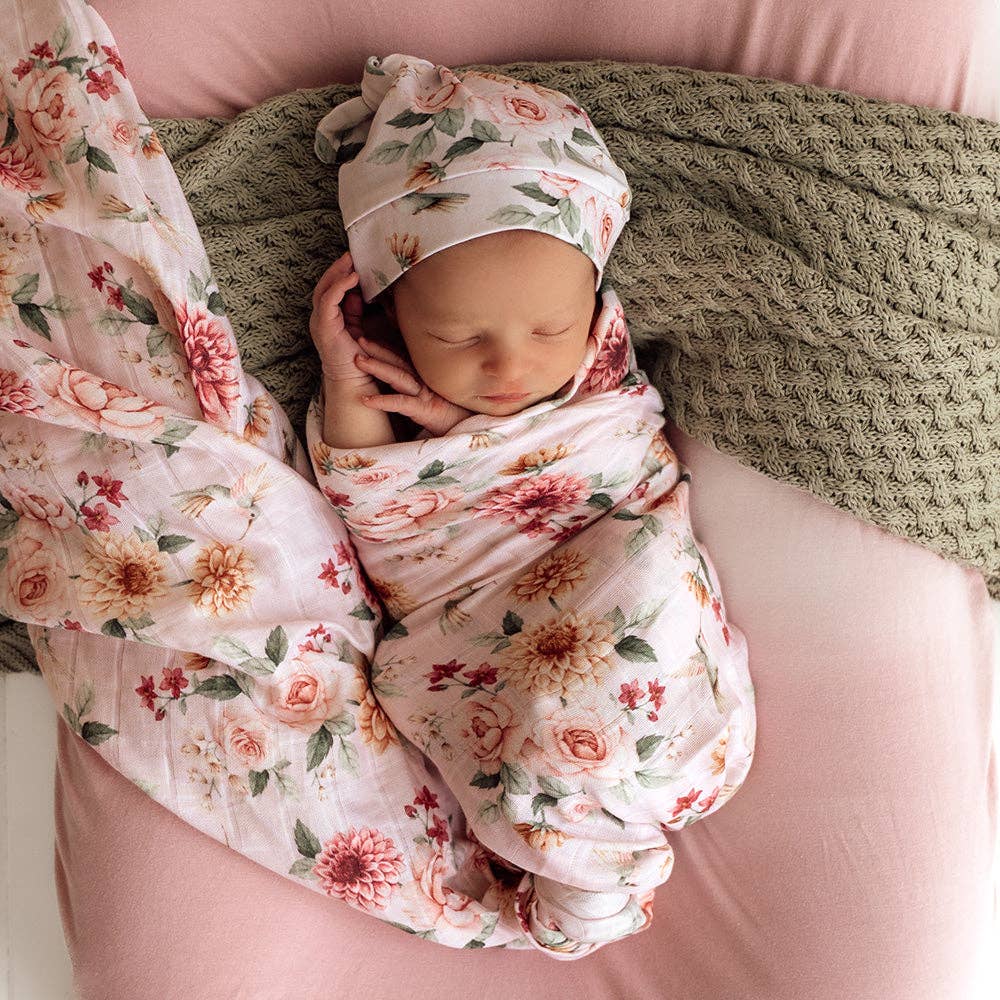 Organic Muslin Wrap - Birds & Blooms
