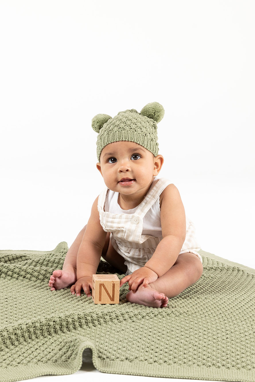 Mini Popcorn Baby Blanket - Tea