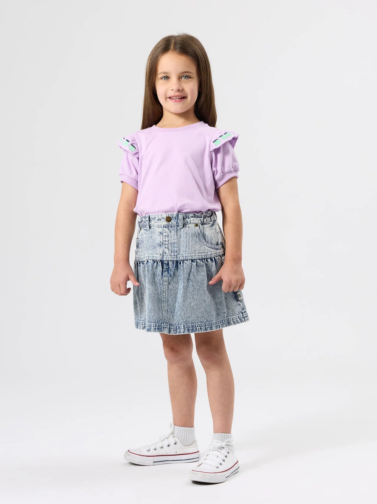 Flounce Shoulder Apple Top