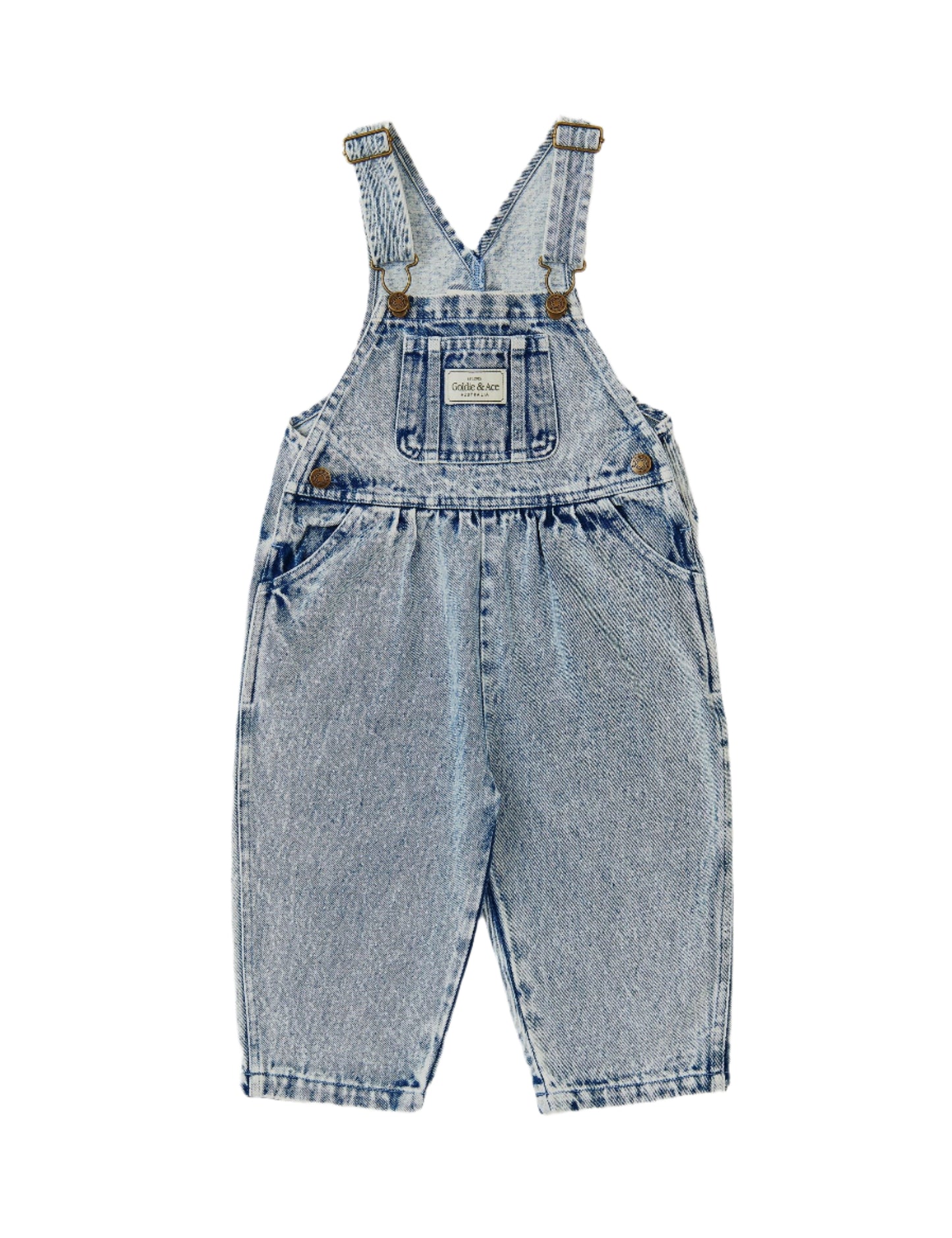 Austin Vintage Washed Overalls - Light Denim