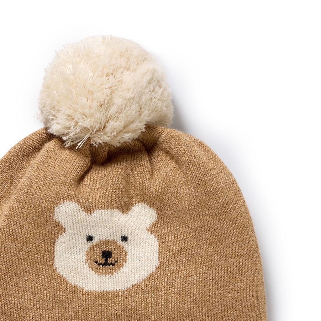 Beary Cute Organic Knitted Jacquard Hat
