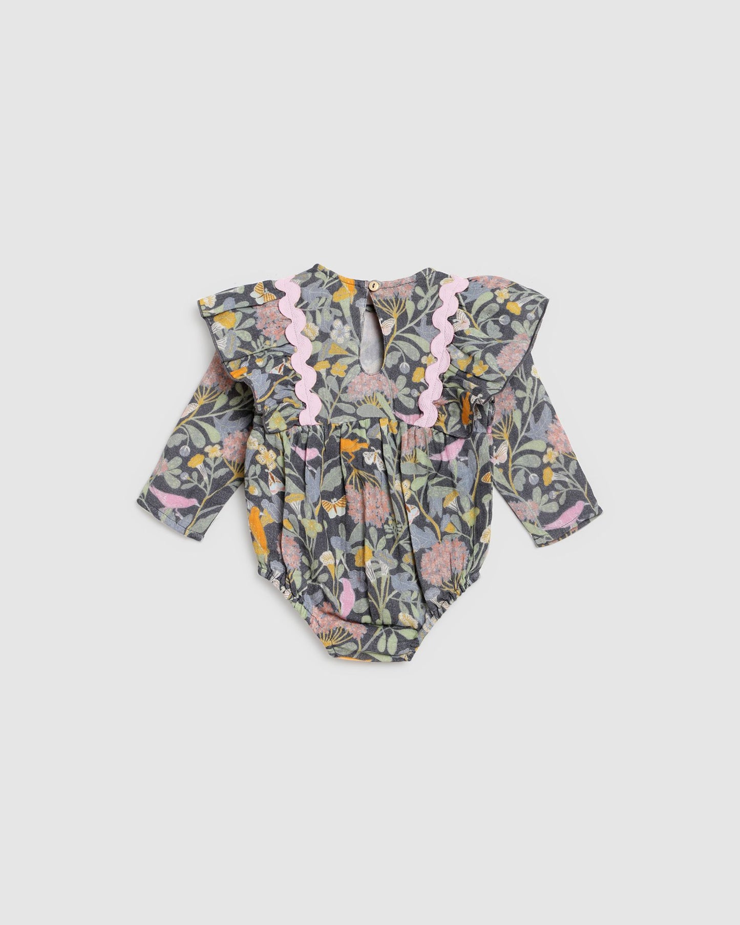 Elenora Playsuit - Navy Bird Flower