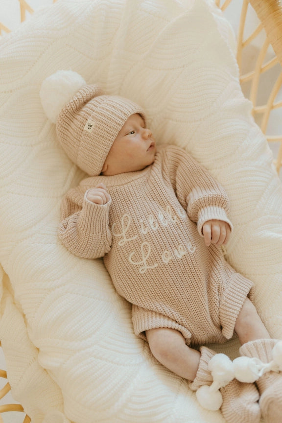 Baby Knit Beanie - Biscotti
