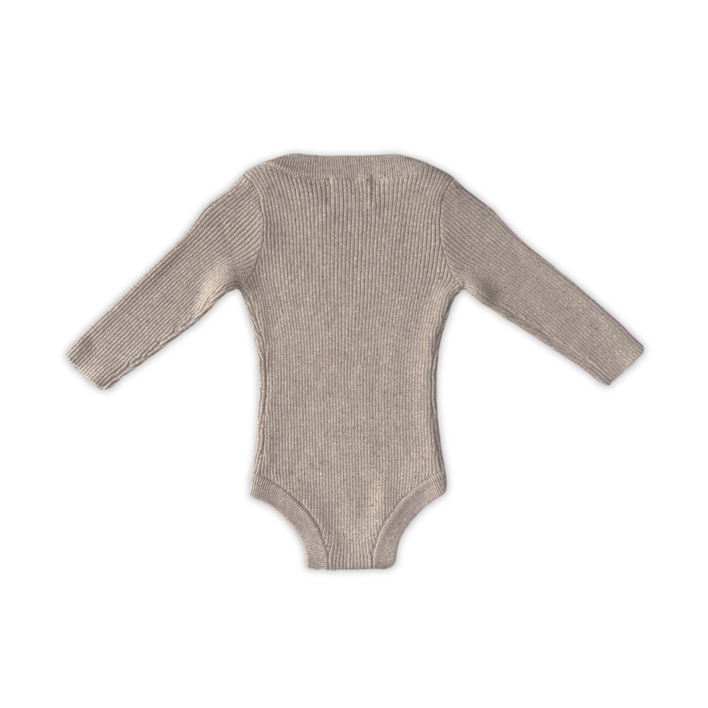 Organic Speckle Essential Knit Bodysuit - Oatmilk