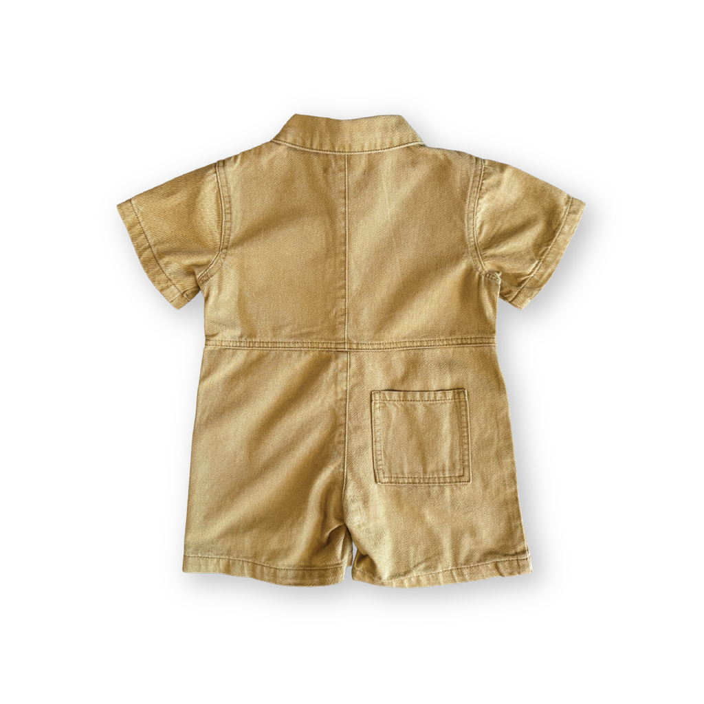 Organic Summer Short Boilersuit - Mustard