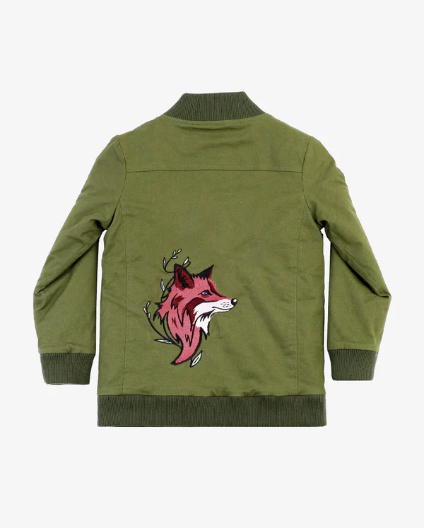 Khaki Fox Bomber Jacket