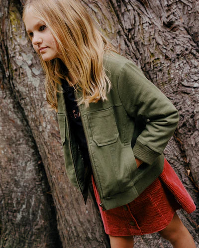 Khaki Fox Bomber Jacket