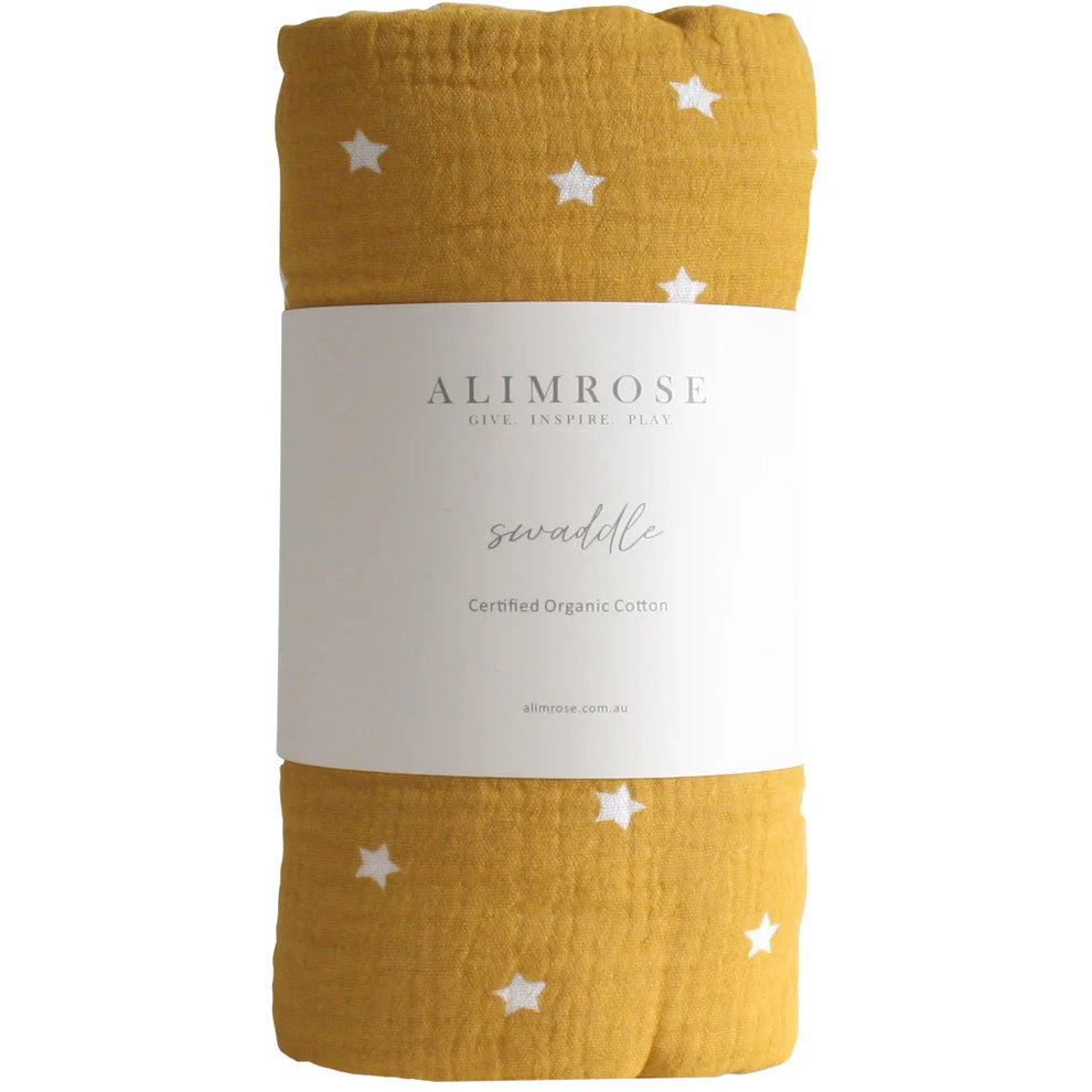 Muslin Swaddle - Starry Night Butterscotch