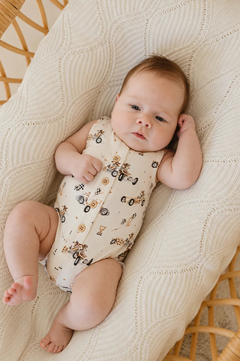 Button-up Romper - Pup Racer