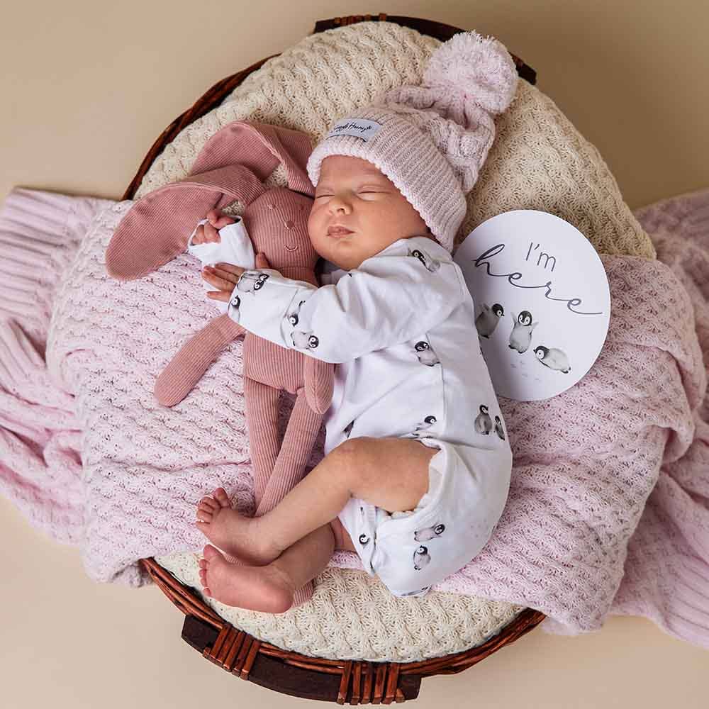 Blush Pink Organic Baby Knit Beanie