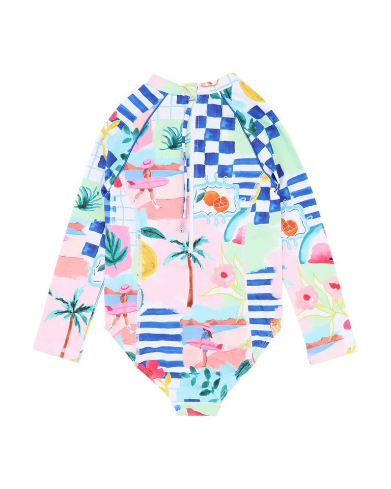 Camille Print LS Sunsuit