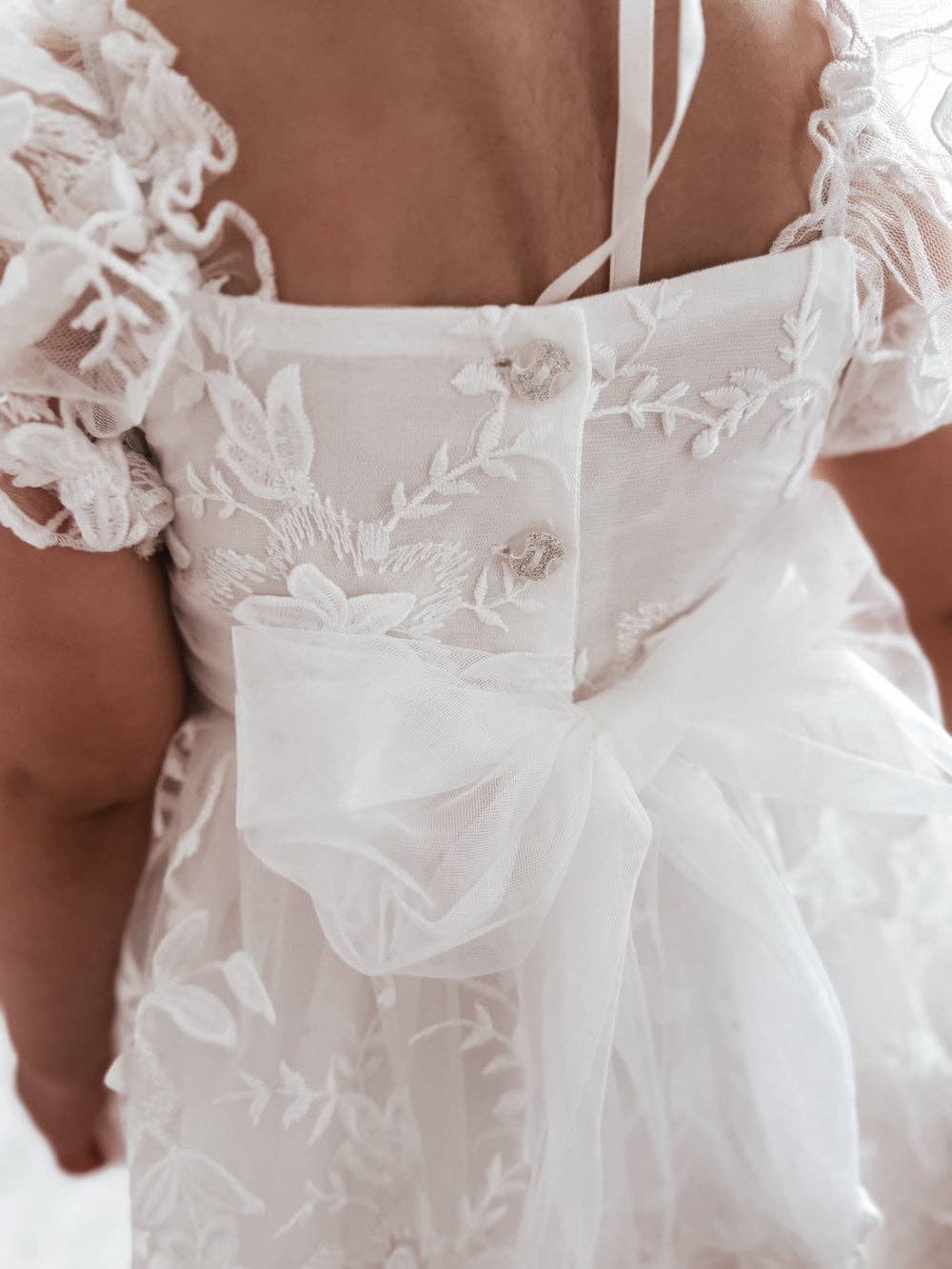 Petal White Embroidered Baby Dress