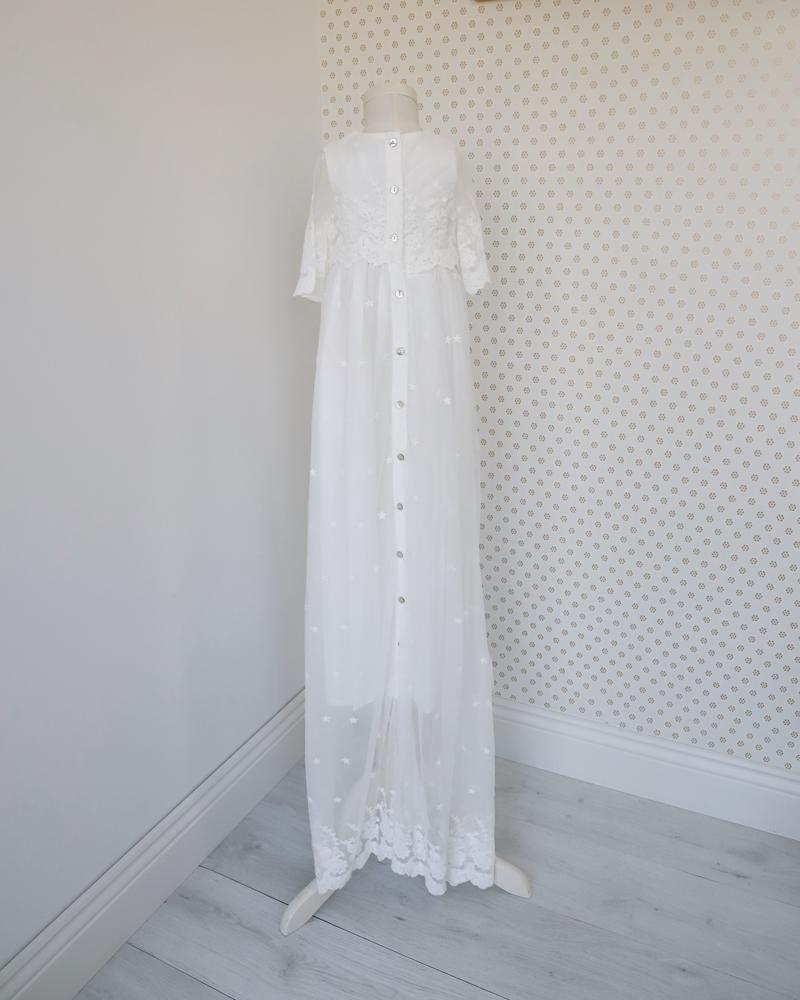 3/4 Lace X-Long Christening Gown