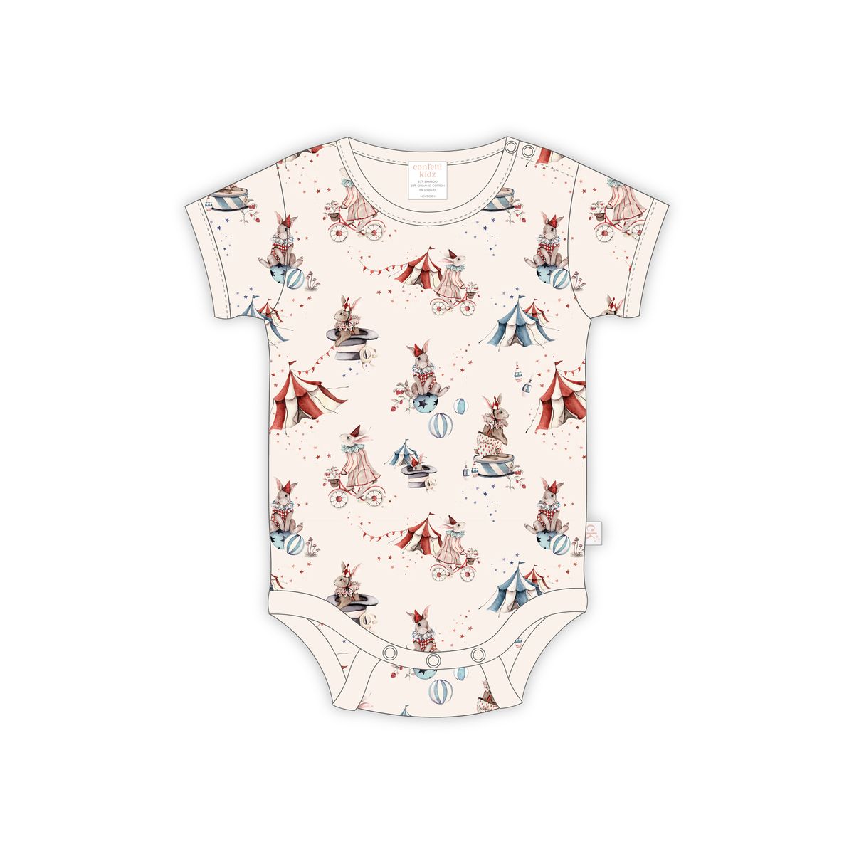 Bamboo Bodysuit - Circus Bunnies