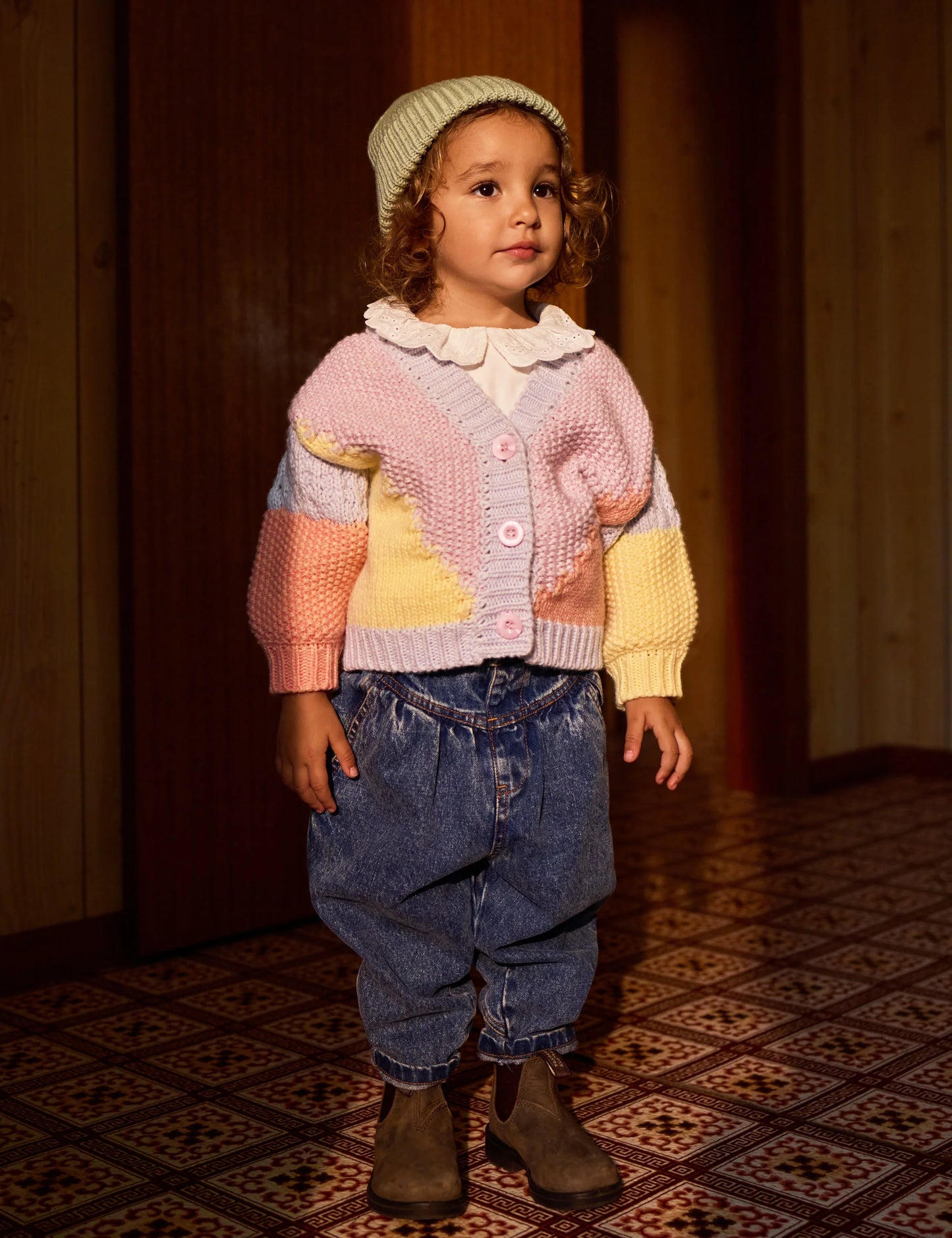 Colour Block Knit Cardigan