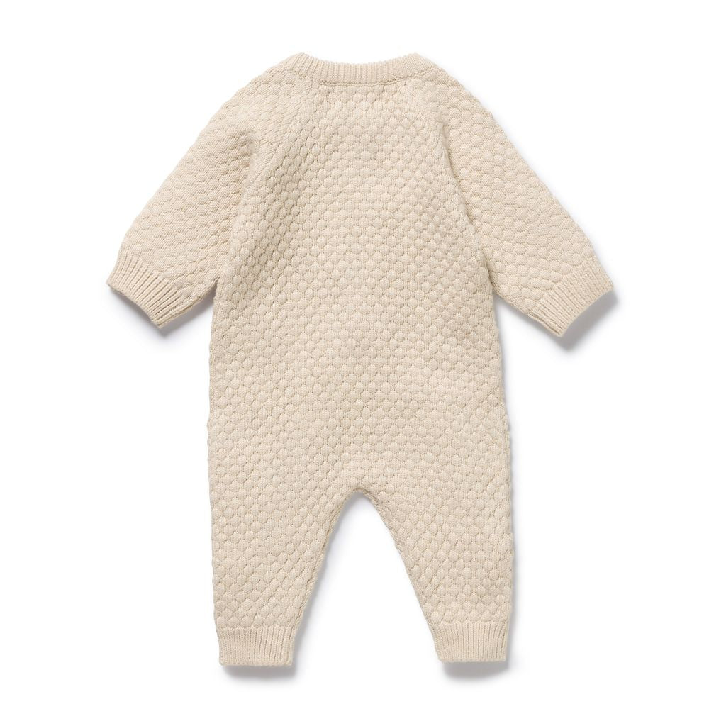 Cream Organic Knitted Bauble Growsuit