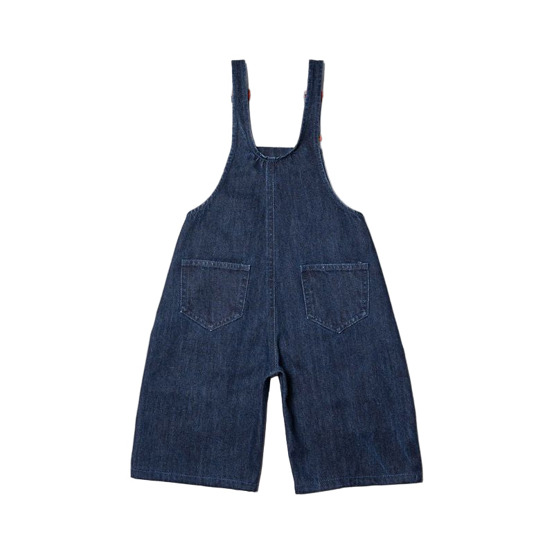 Shorts Overalls - Denim Dark Wash