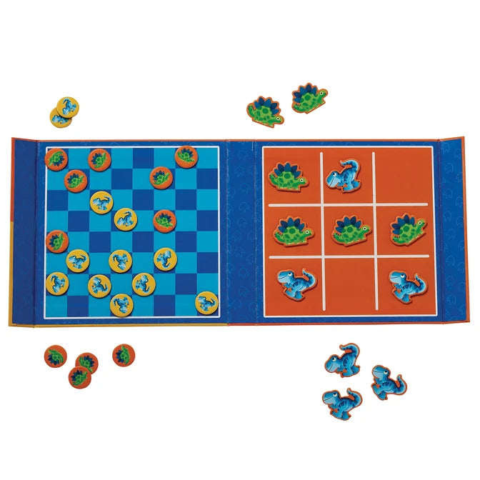 Magnetic Game - Tic Tac Toe & Checkers (Dino)