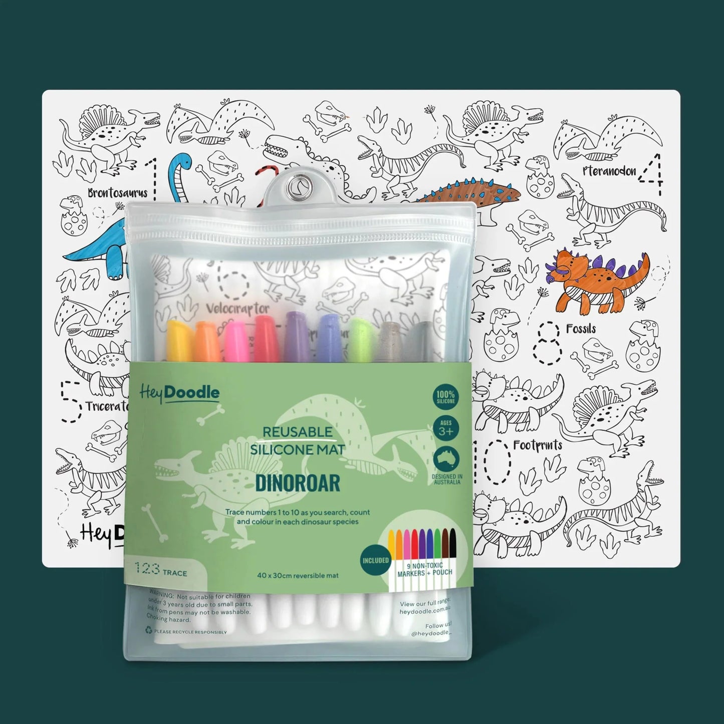 Reusable Silicone Mat - DinoRoar