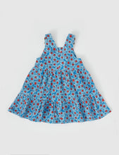 Load image into Gallery viewer, Dixie Daisy Tiered Corduroy Pinafore Dress - Blue/Red
