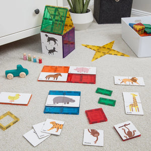 Magnetic Tile Toppers - Duo Animal Puzzle Pack (40pc)