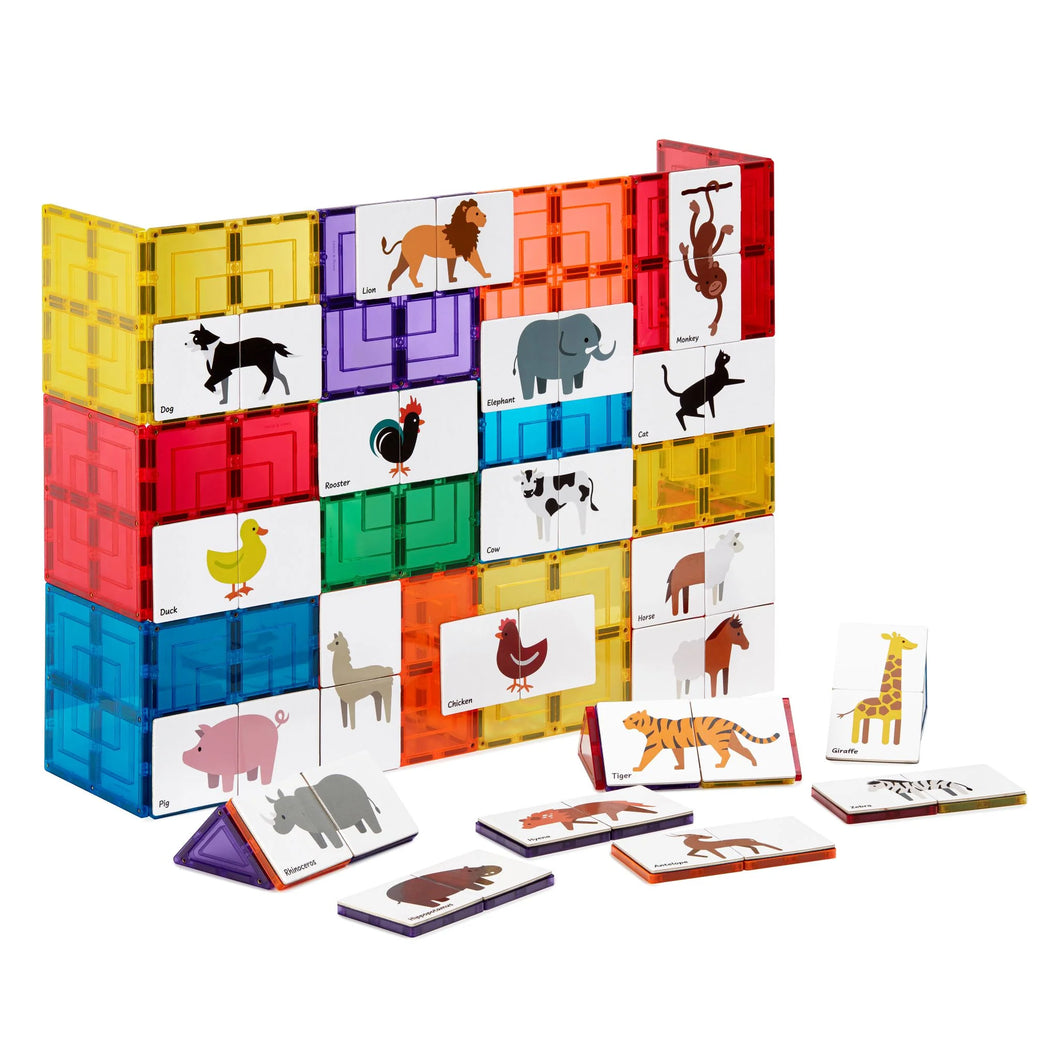 Magnetic Tile Toppers - Duo Animal Puzzle Pack (40pc)
