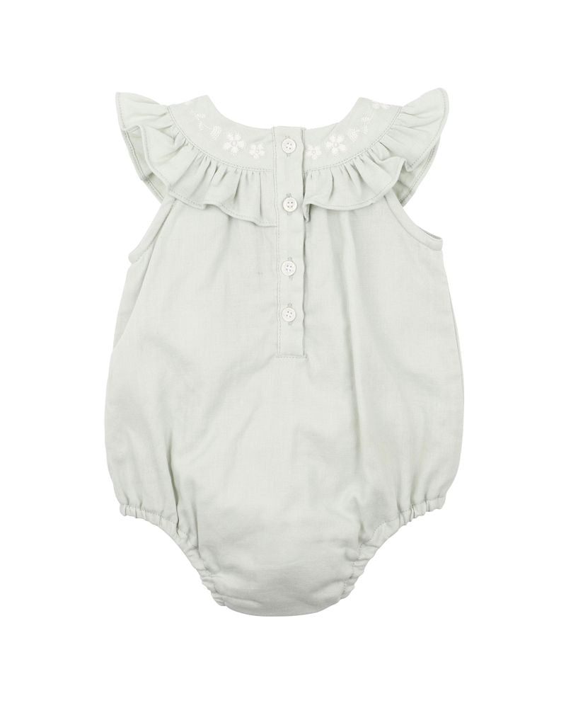 Evie Embroidered Woven Bodysuit