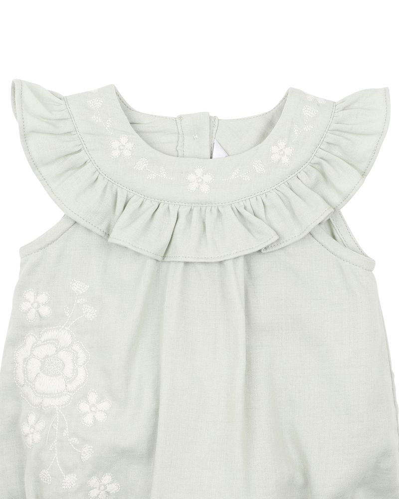 Evie Embroidered Woven Bodysuit