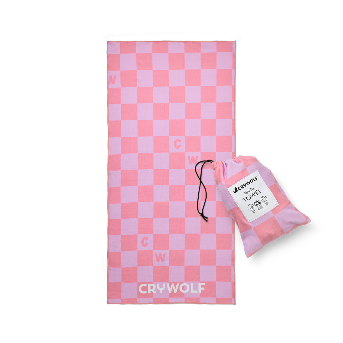 Rapid Dry Towel - Flamingo Check