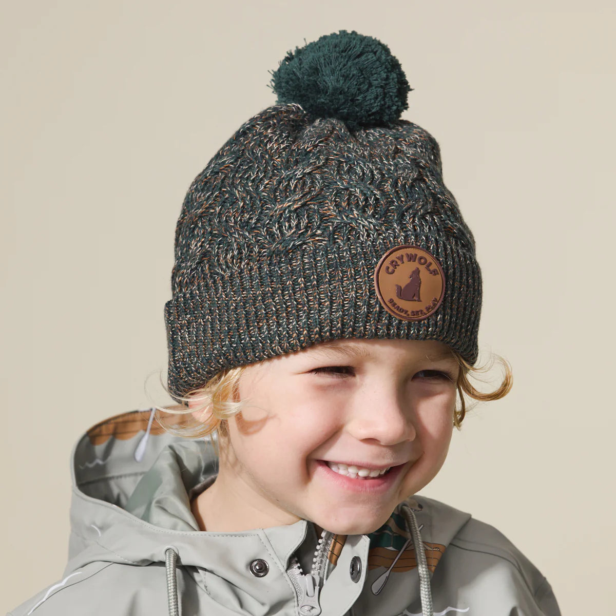 Pom Pom Beanie - Forest Speckle