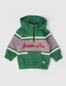 Goldie + Ace Hooded Panel Sweater - Alpine Green
