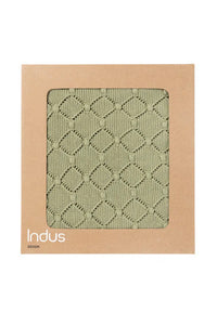 Vintage Knit Blanket -  Green