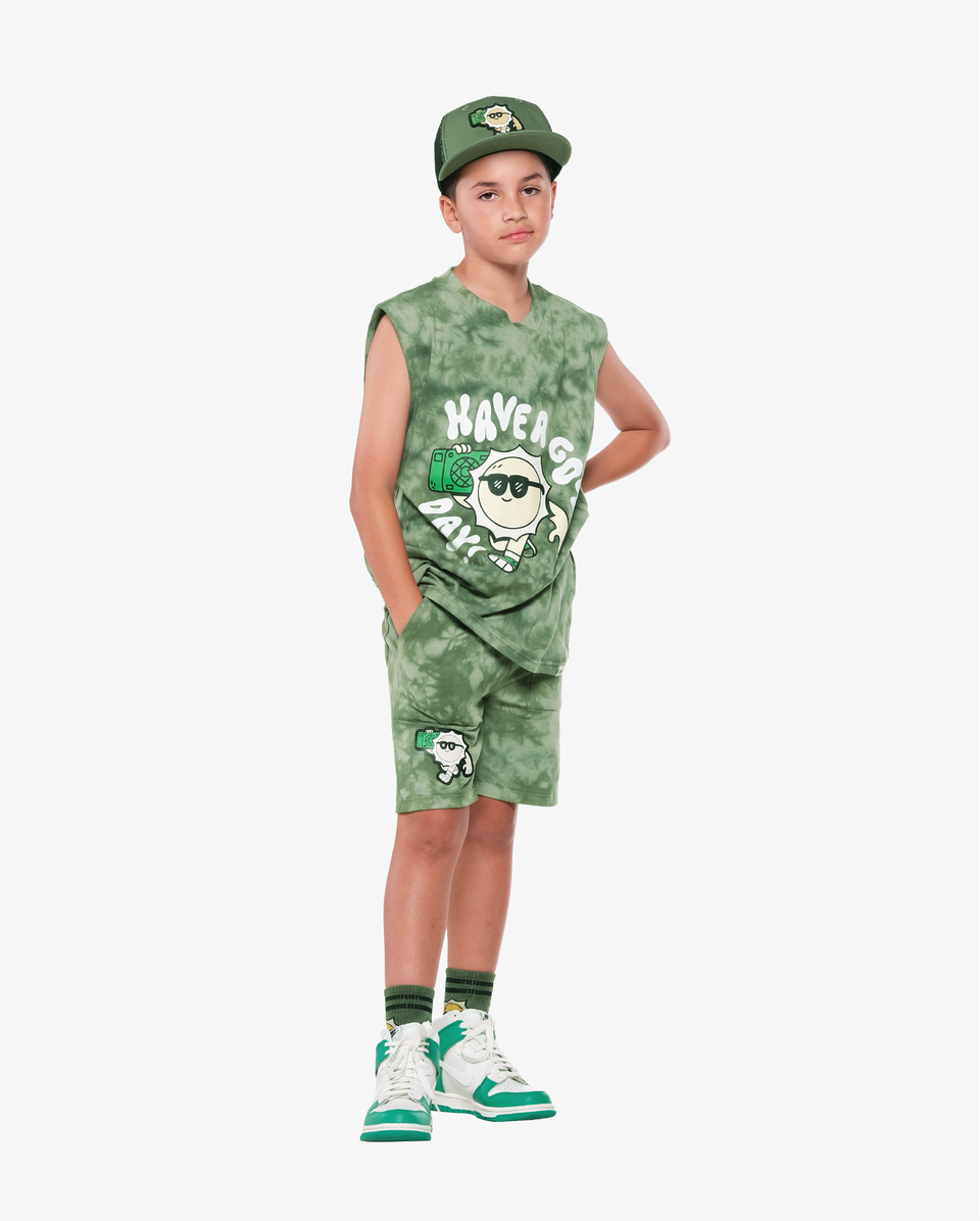 Have A Good Day Green Tie-Dye Tank