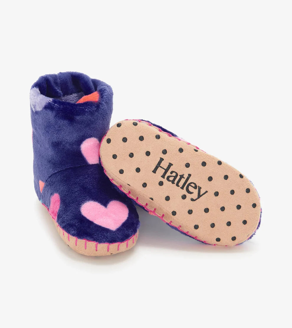 Hearts Fuzzy Fleece Slipper