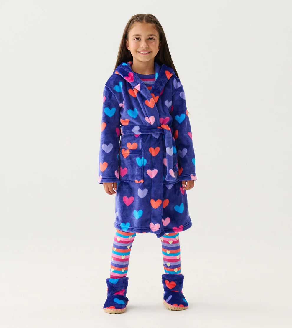 Hearts Fuzzy Fleece Slipper