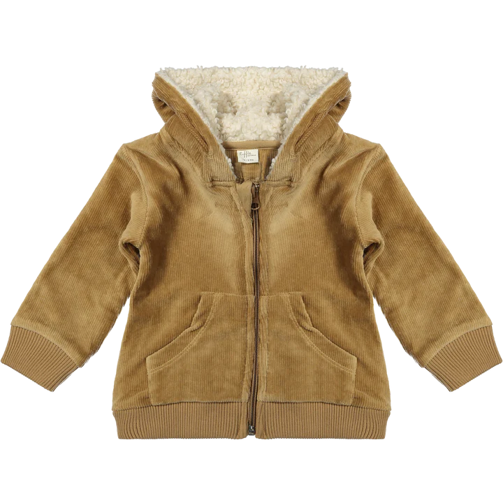 Hooded Cardigan - Corduroy Rib Brown