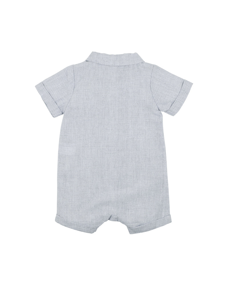 Jude Collared Romper - Storm Blue