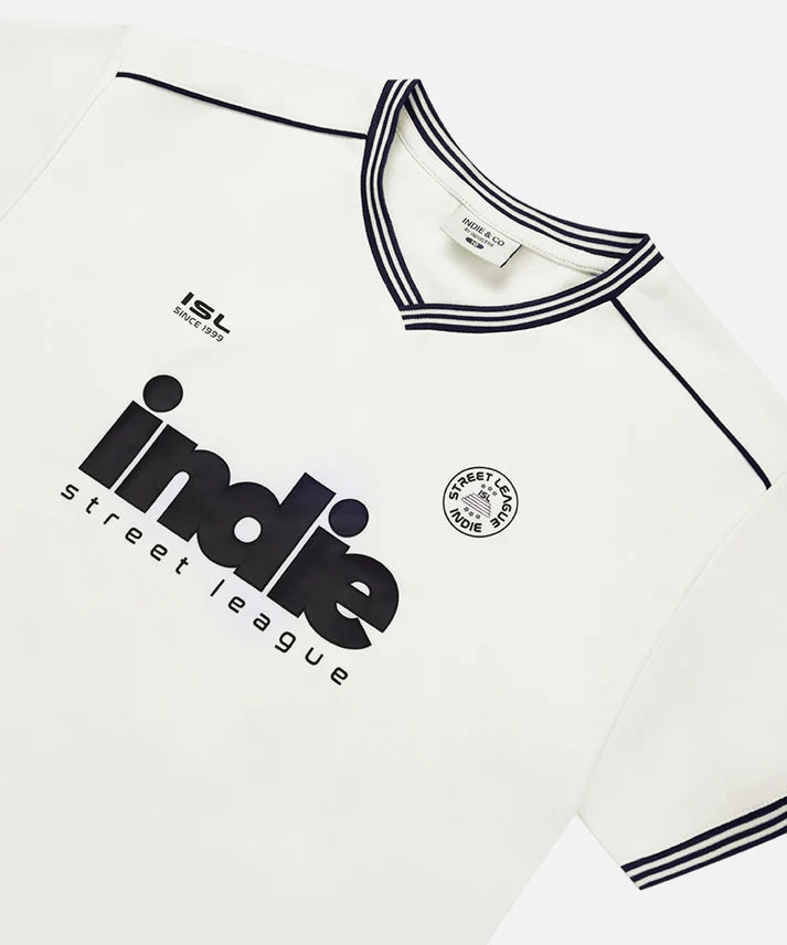 The League Tee - White/Navy