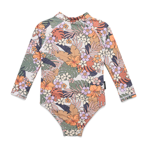 Long Sleeve Swimsuit - Tropical Floral