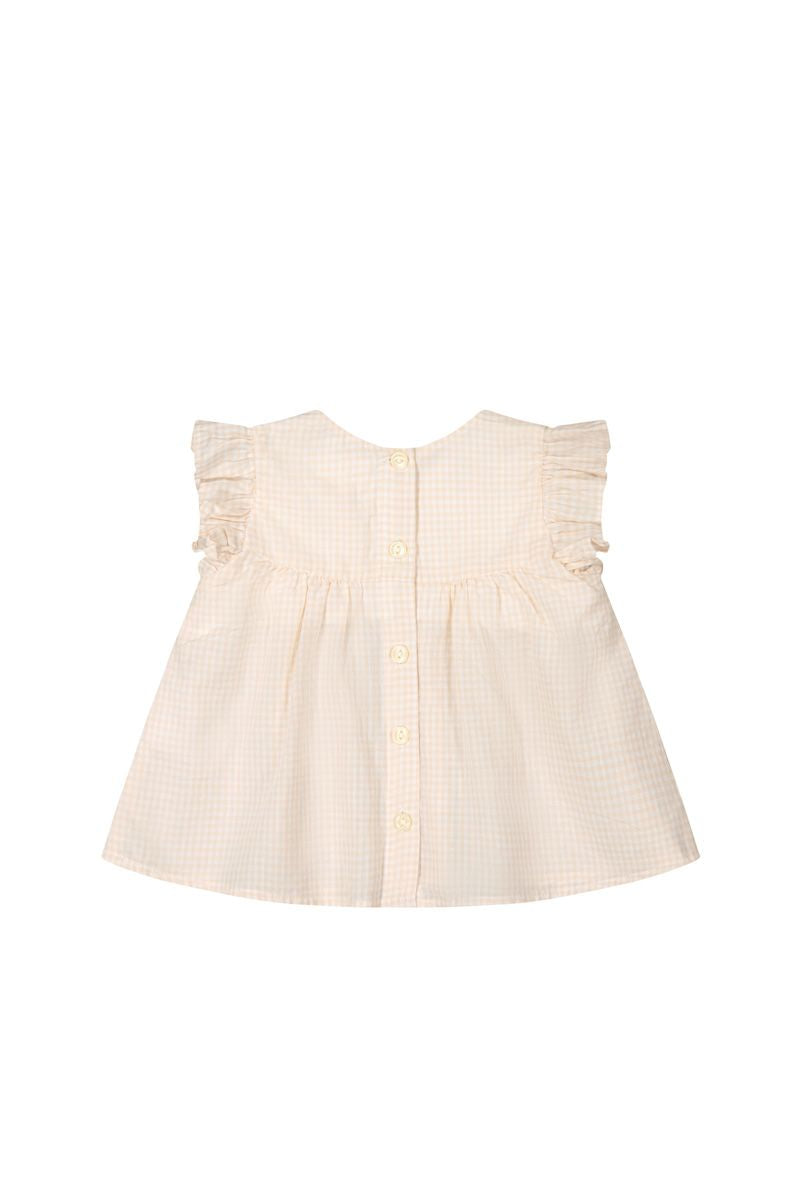 Organic Cotton Luna Top - Gingham Pink