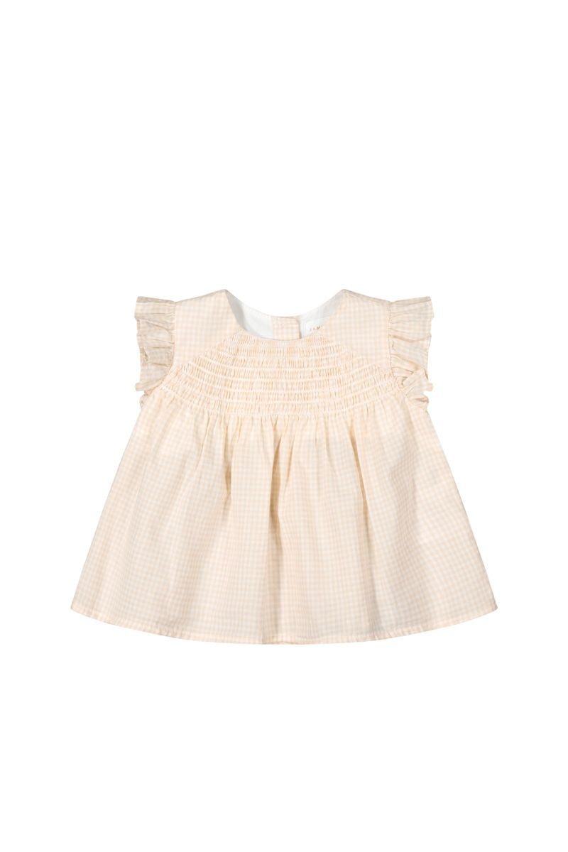 Organic Cotton Luna Top - Gingham Pink