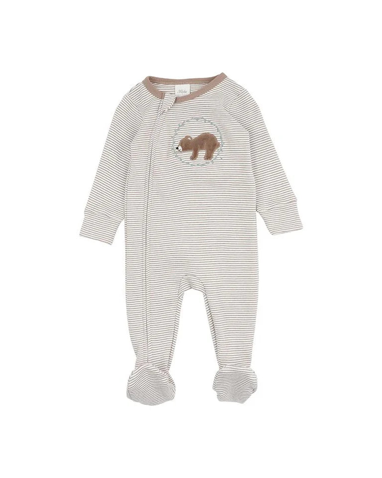 Mateo Stripe LS Zip Onesie