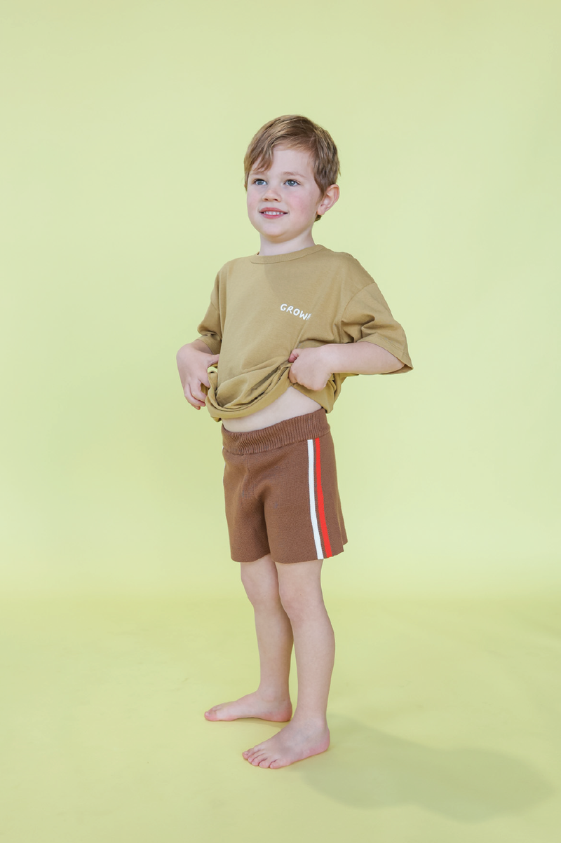 Organic Milano Knit Shorts - Brownie