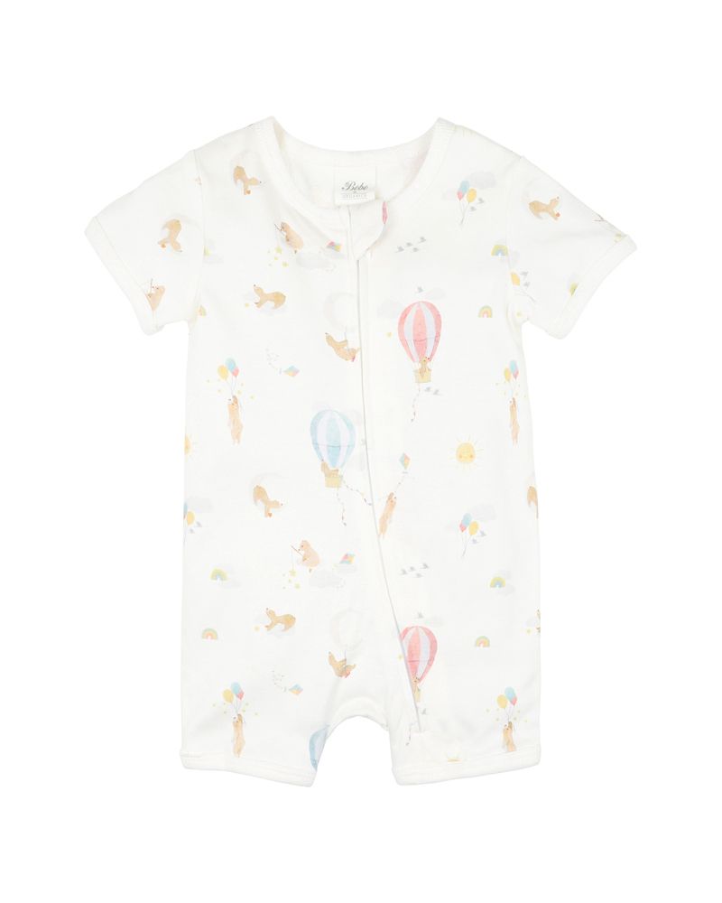 Morgan Print SS Zip Romper