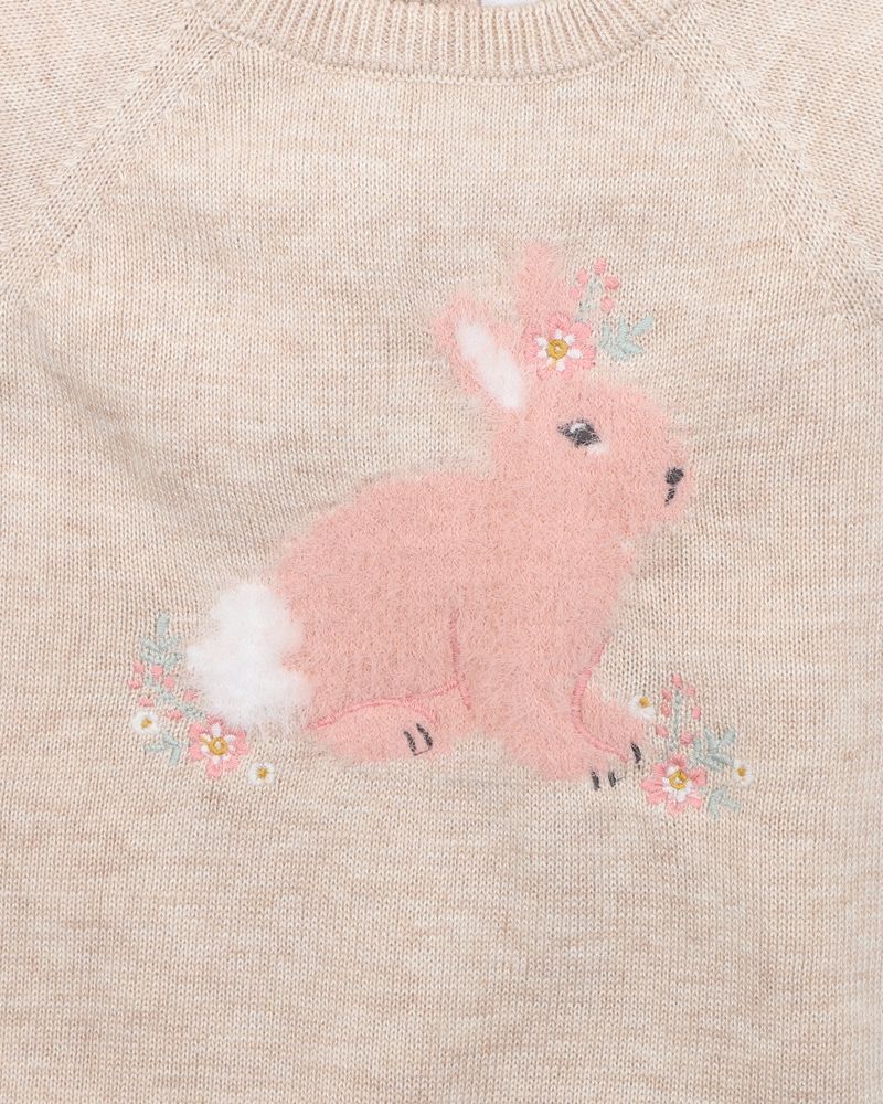 Olive Bunny Knitted Romper