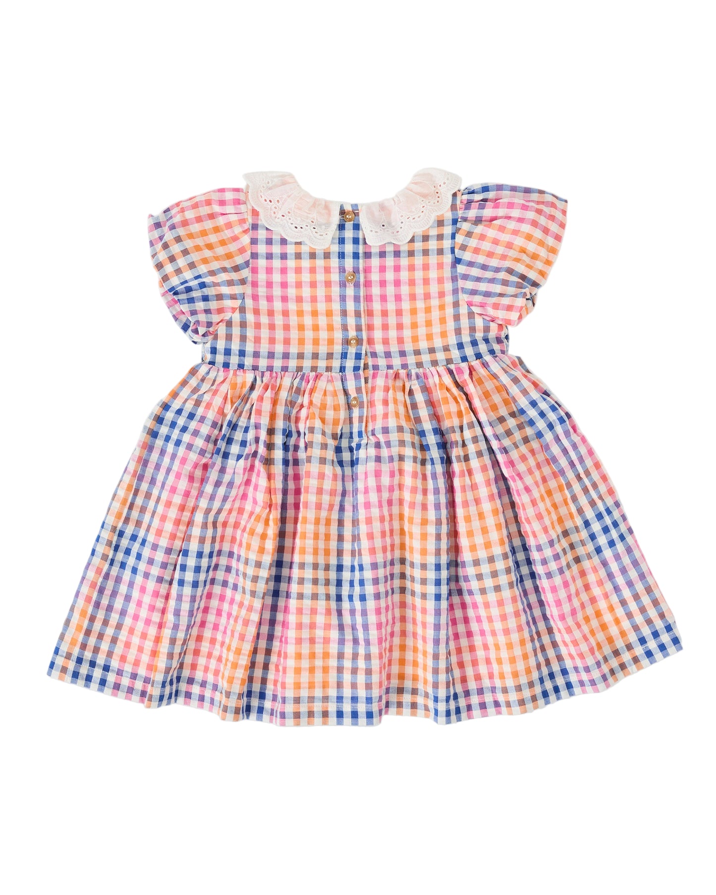 Rainbow Gingham Flo Smocked Dress