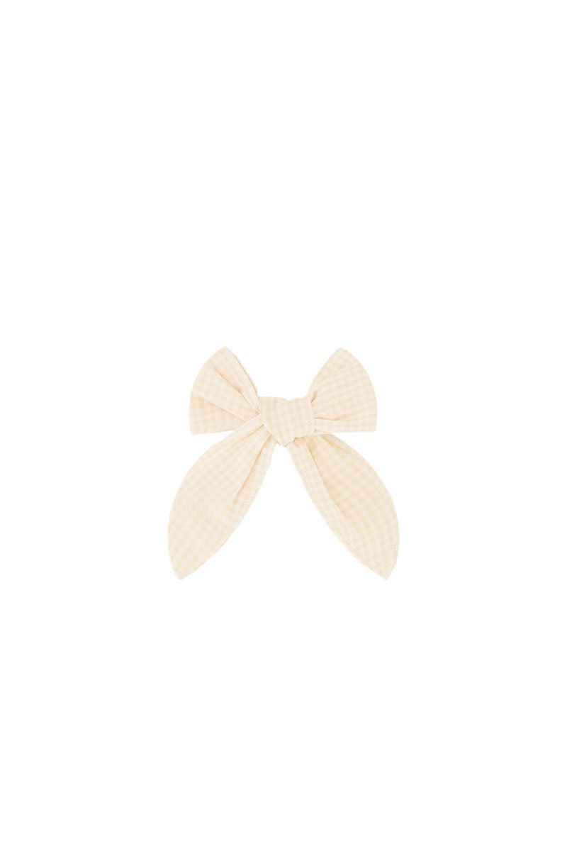 Organic Cotton Bow - Gingham Pink
